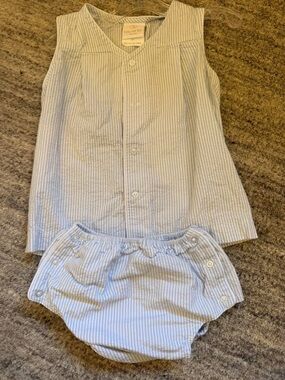 Lullaby Set Light Blue Seersucker Matching Set